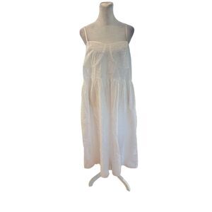 Women's White eyelet lace Midi Dress 2XL Sleeveless Summer Casual